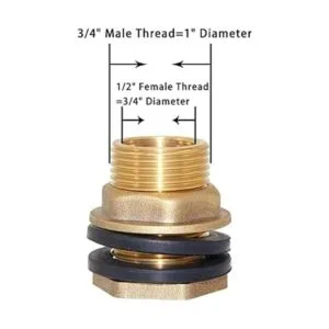 Joywayus Conector macho para tanque de agua con arandela_2