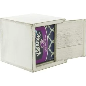 MyGift Soporte para caja de pañuelos de madera blanca_6