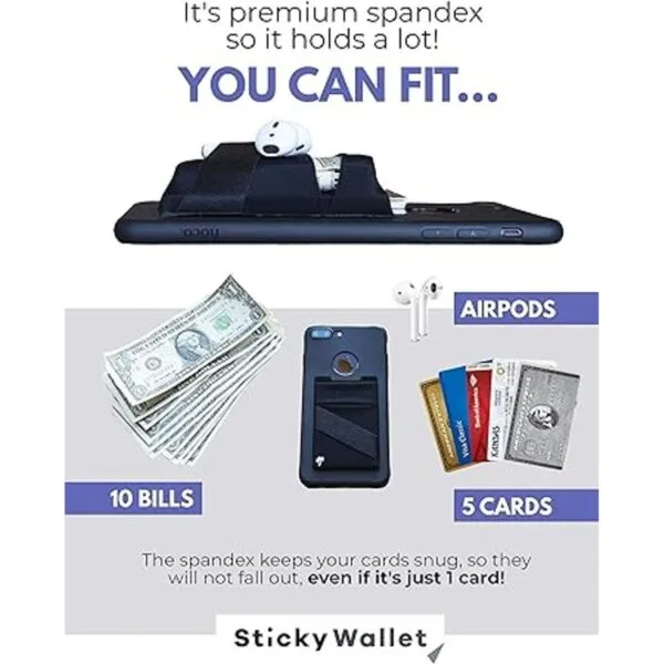 The StickyWallet Tarjetero adhesivo de elastano prémium_2