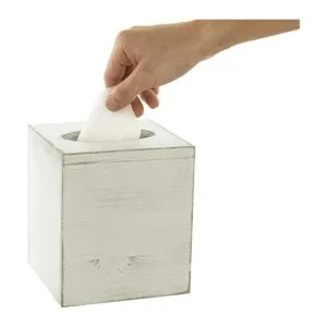 MyGift Soporte para caja de pañuelos de madera blanca_4