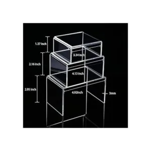 Chuangdi Juego de 2 estantes de acrílico transparente_2