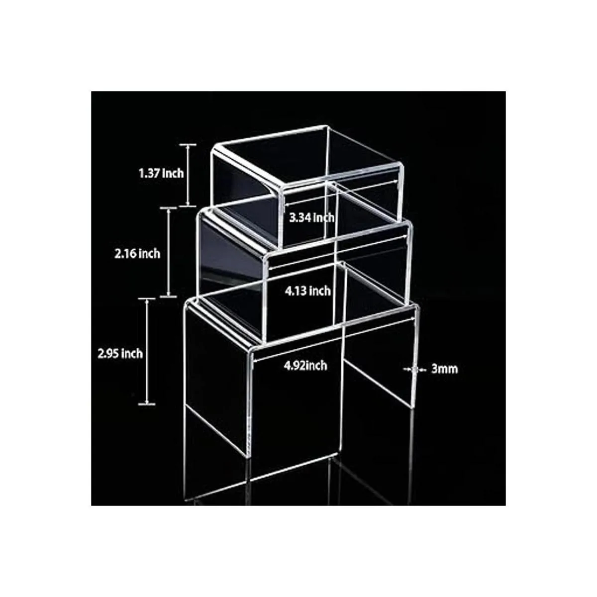 Chuangdi Juego de 2 estantes de acrílico transparente_2