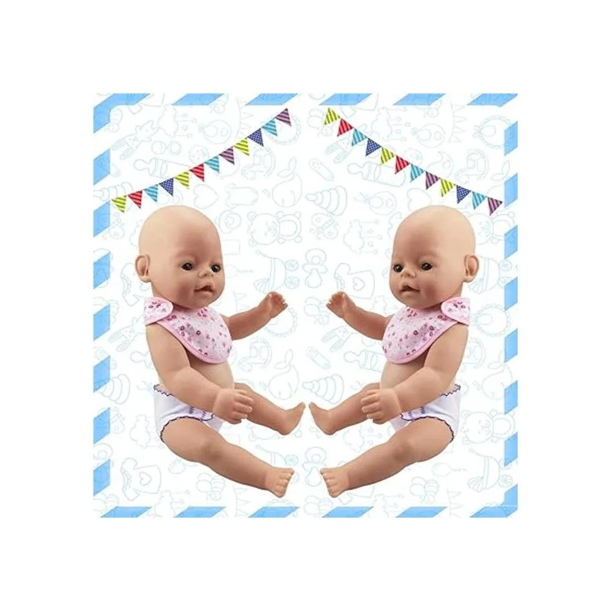 DCBEAUTIFUL 4 pañales para muñecas y 2 baberos para_3