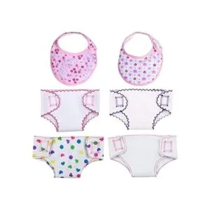 DCBEAUTIFUL 4 pañales para muñecas y 2 baberos para_1