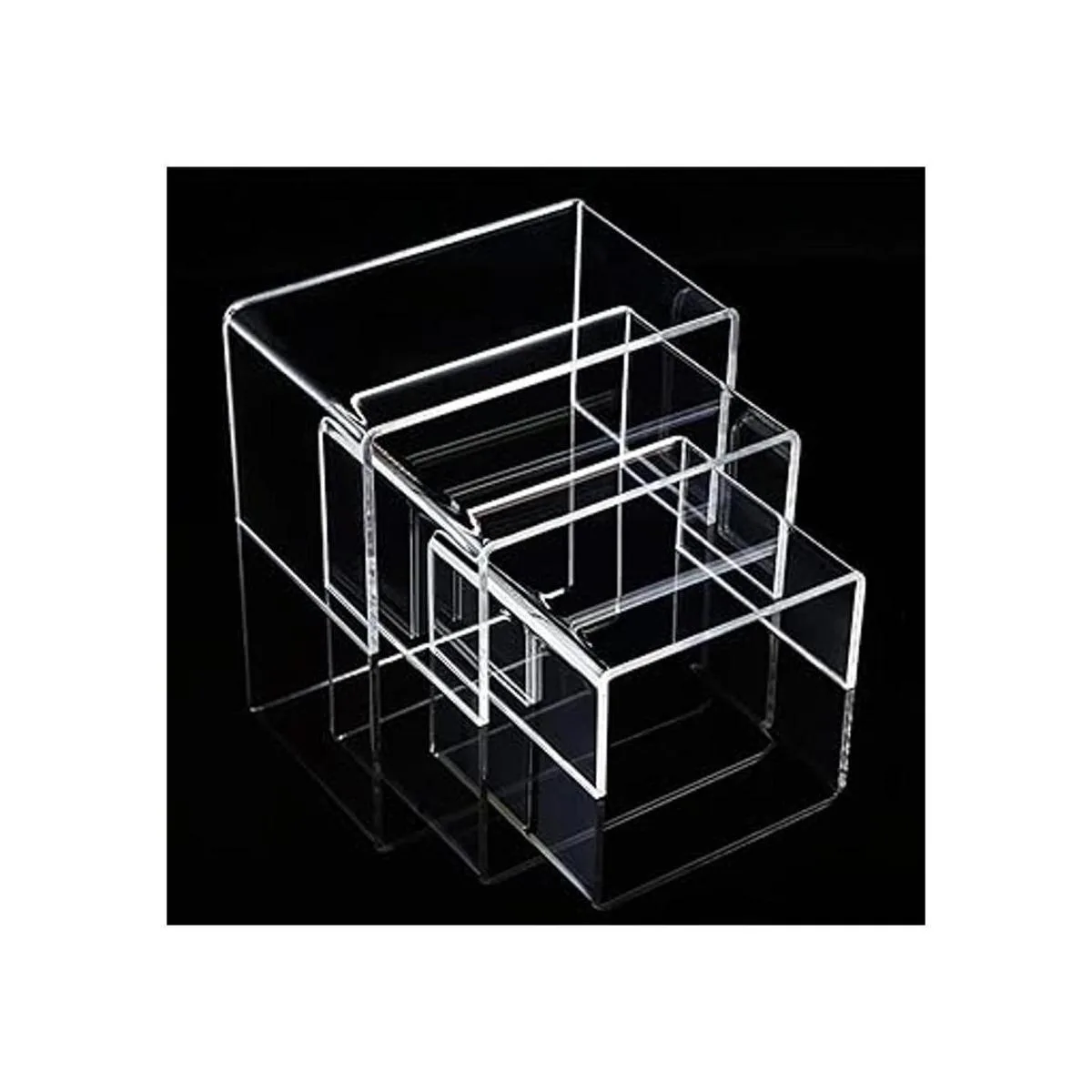 Chuangdi Juego de 2 estantes de acrílico transparente_6