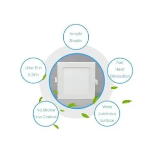 Aolyty Panel de luz LED ultra delgada de 18 W 8 pulgadas_2