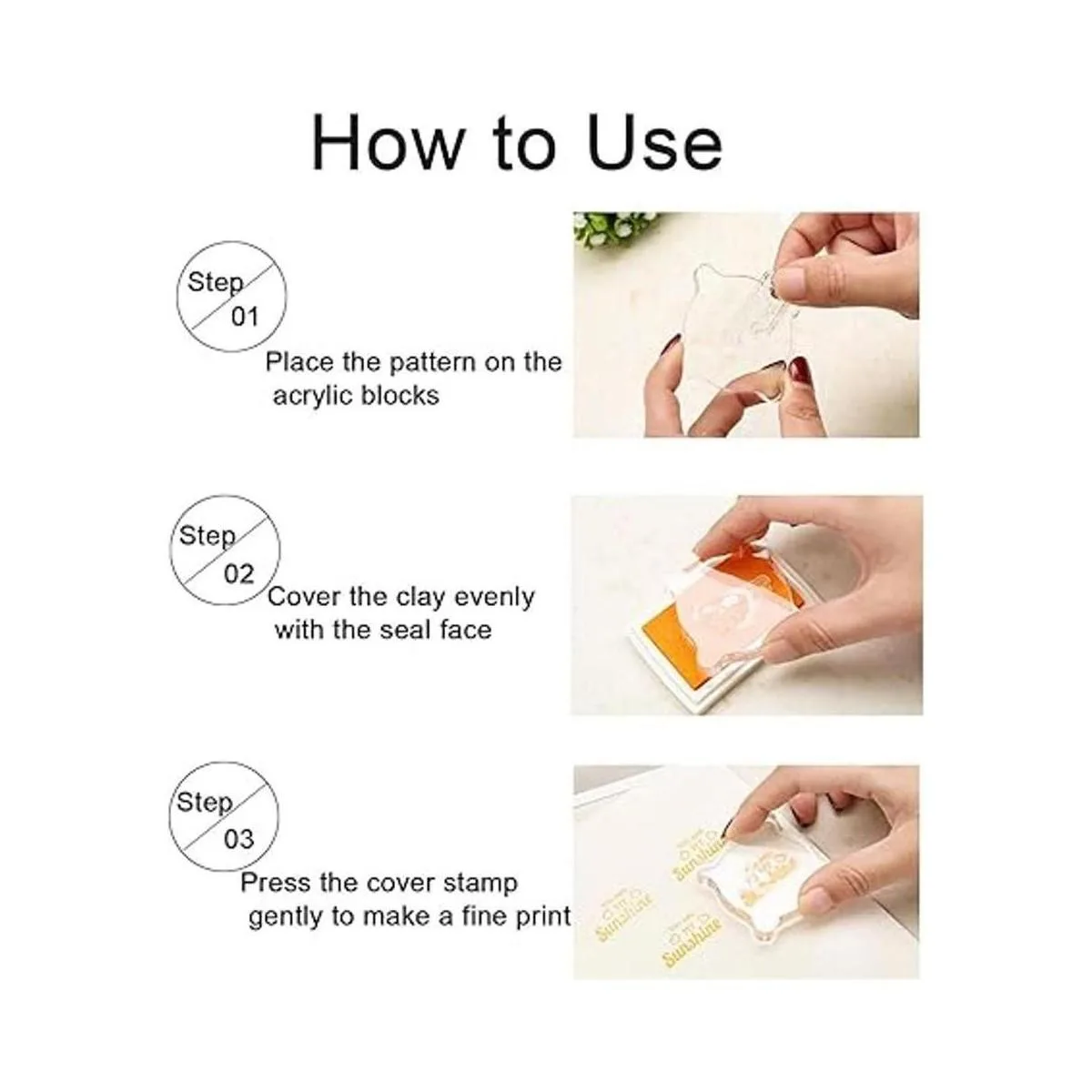 Luckkyme Juego de 6 piezas de sellos de acrílico_6