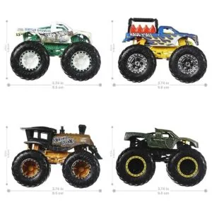 Hot Wheels Monster Trucks Vehículo a escala 164 paquete_4