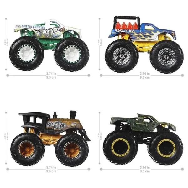 Hot Wheels Monster Trucks Vehículo a escala 164 paquete_4