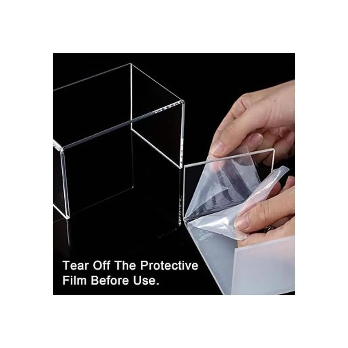 Chuangdi Juego de 2 estantes de acrílico transparente_3