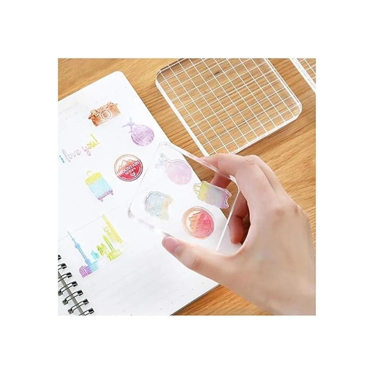 Luckkyme Juego de 6 piezas de sellos de acrílico_4