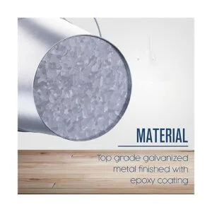 Houseables Cubos galvanizados cubo de metal 4.5 pulgadas_5