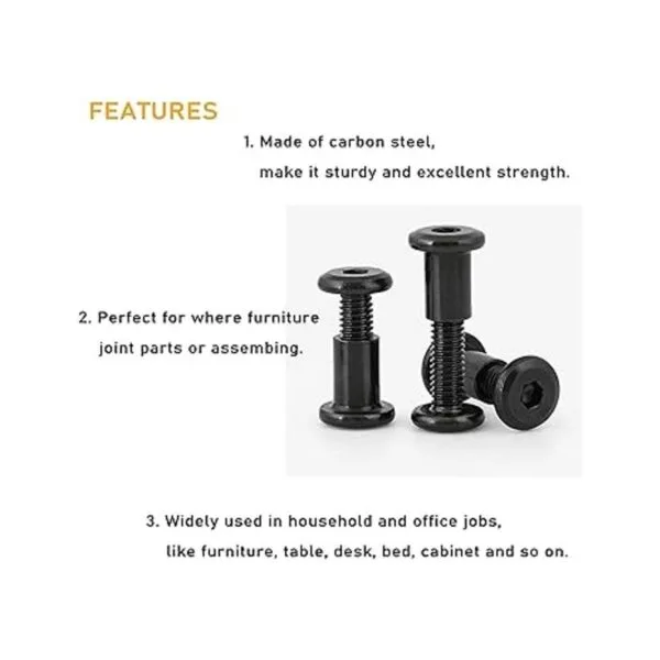 BinifiMux Kit de pernos de tapa hexagonal M6 negro con 35_4