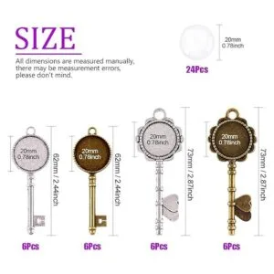 Swppet Juego de 48 piezas de 2 llaves con colgantes 12_2