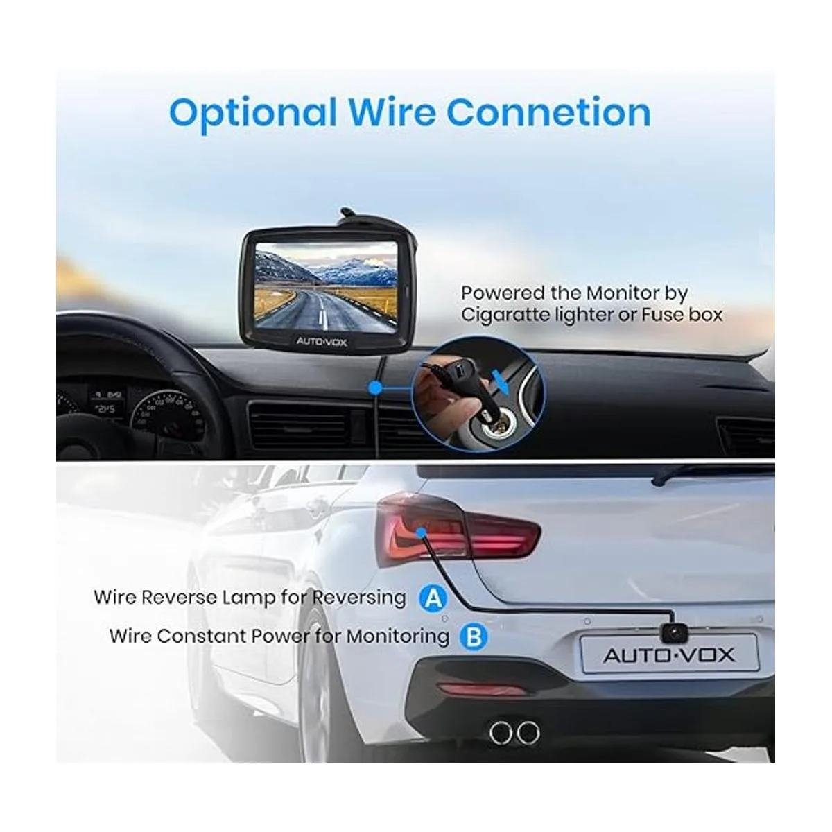 AUTOVOX Cámara de respaldo inalámbrica CS2 cámara de_4