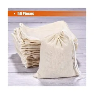 Tatuo 50 bolsas de muselina de algodón con cordón bolsa_4