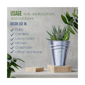 Houseables Cubos galvanizados cubo de metal 4.5 pulgadas_3