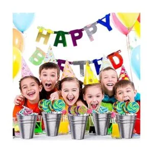 Houseables Cubos galvanizados cubo de metal 4.5 pulgadas_7