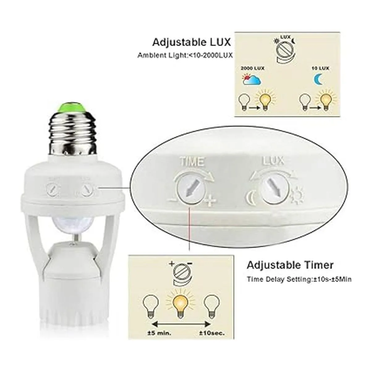 Toma de luz con sensor de movimiento adaptador de_3