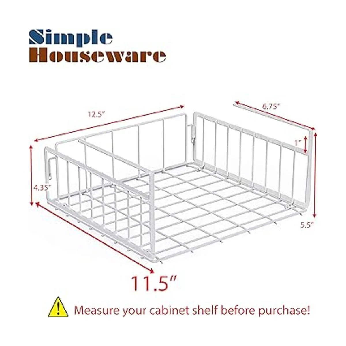 SimpleHouseware Paquete de 2 cestas debajo del estante_2