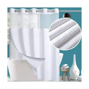 Juego de cortinas de ducha de tela de grado hotelero con_1