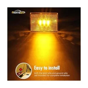 Partsam 4 luces LED cuadradas 2 ámbar 2 rojo para_5