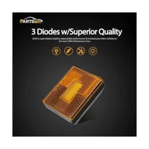 Partsam 4 luces LED cuadradas 2 ámbar 2 rojo para_2