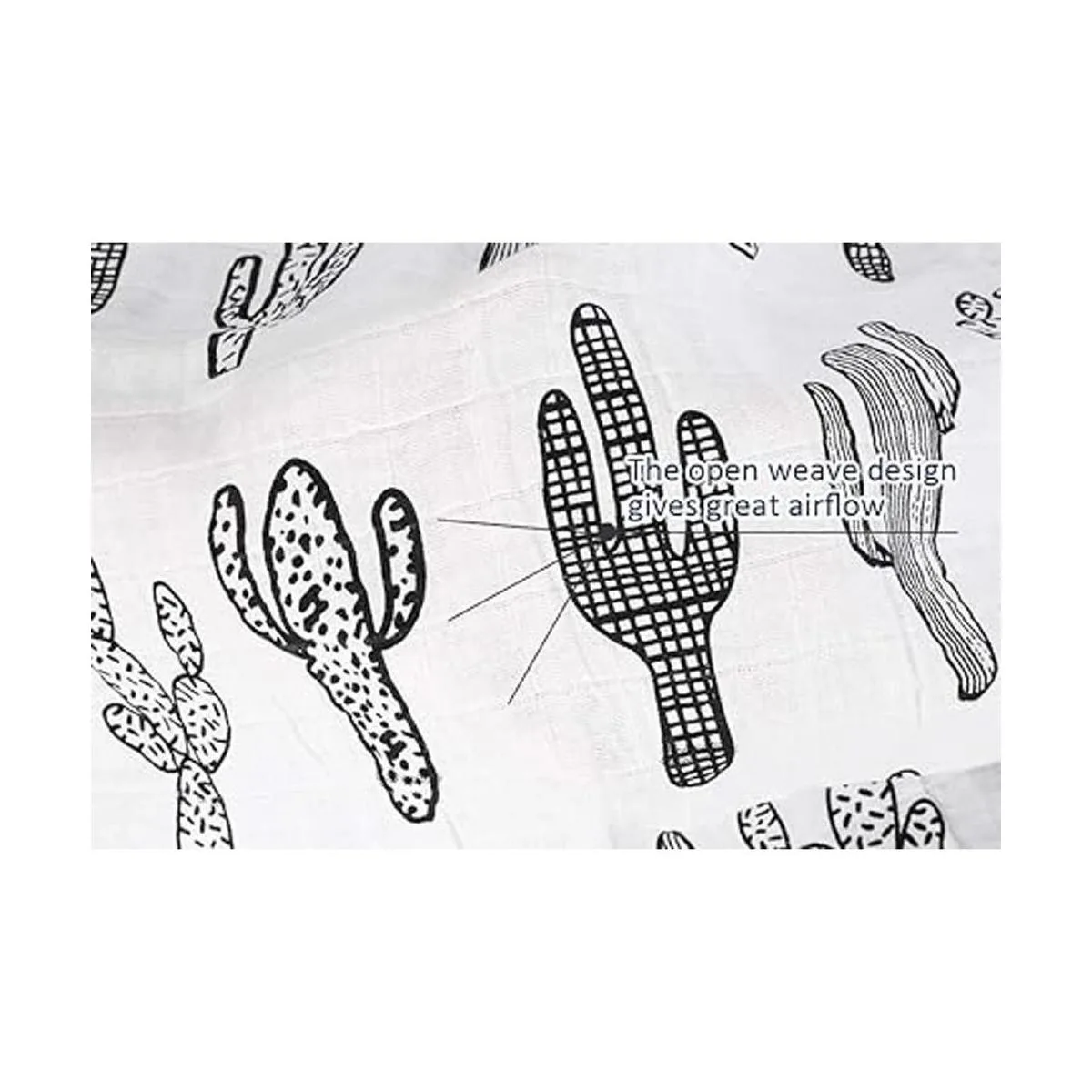 SANNIX Manta de muselina de cactus manta de algodón para_7