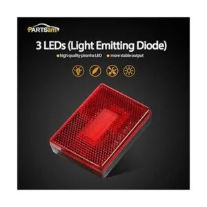 Partsam 4 luces LED cuadradas 2 ámbar 2 rojo para_3