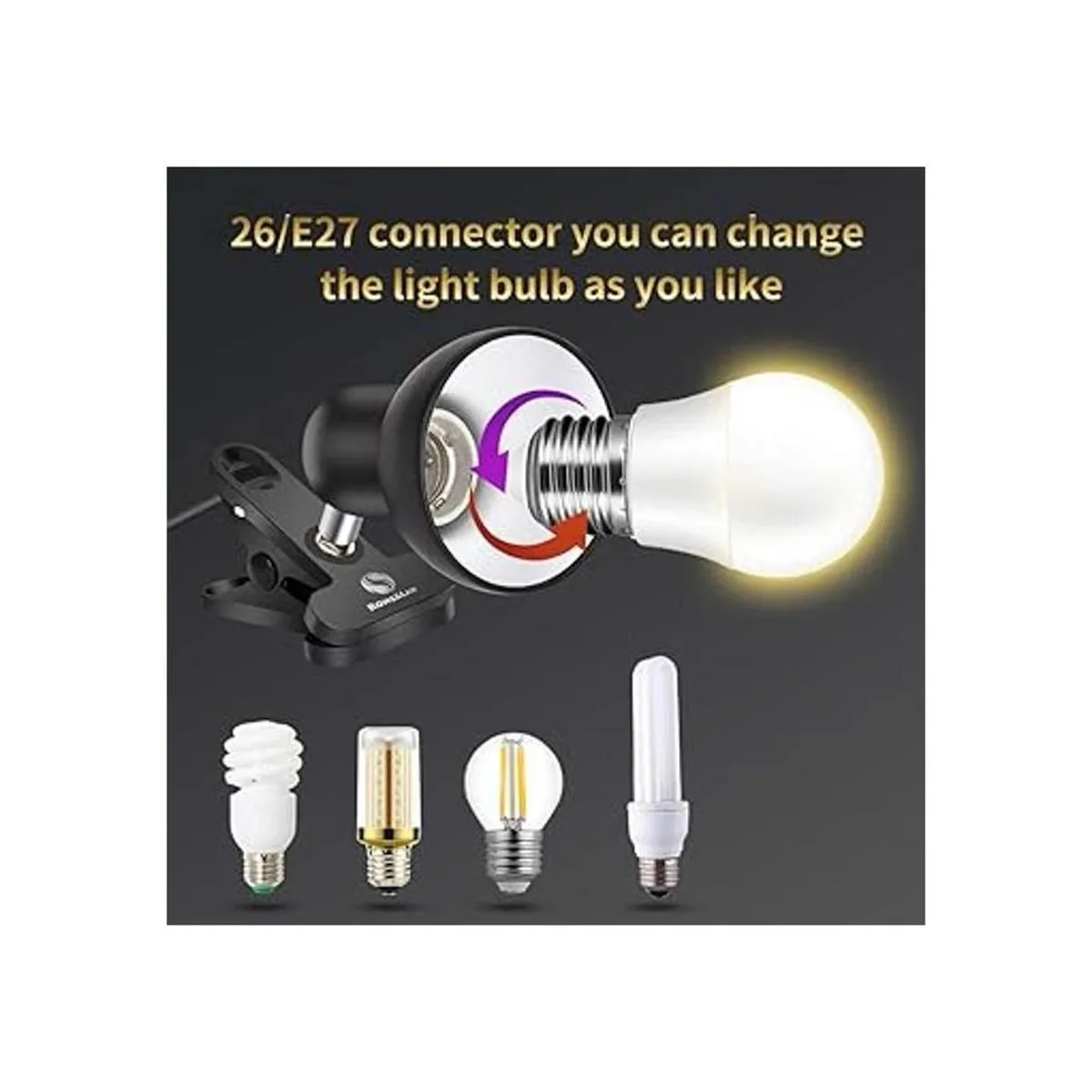 Luz Cilp encendida lámpara portátil de lectura de libros_7