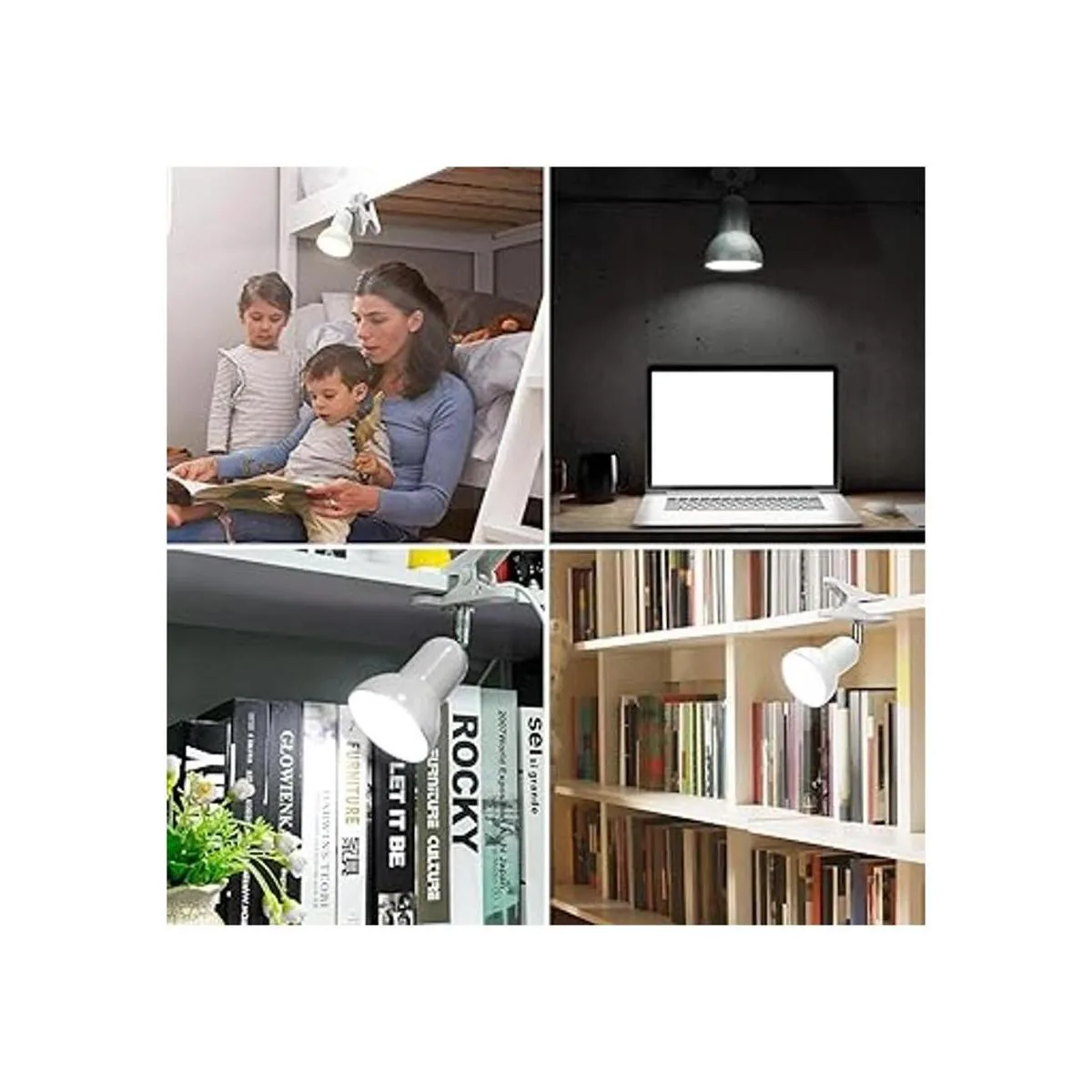 Luz Cilp encendida lámpara portátil de lectura de libros_2