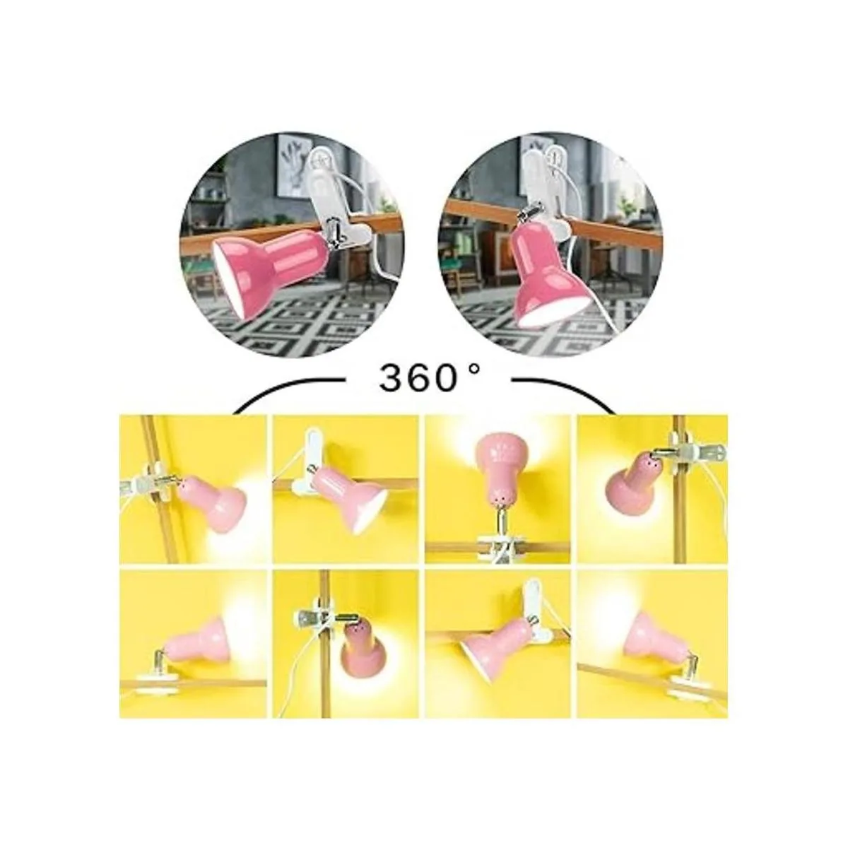 Luz Cilp encendida lámpara portátil de lectura de libros_5