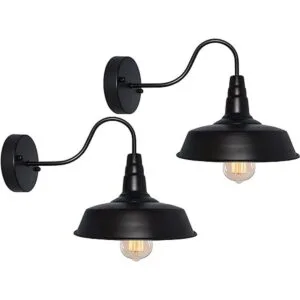 BRIGHTESS 61 Aplique de pared negro retro con cuello de_1