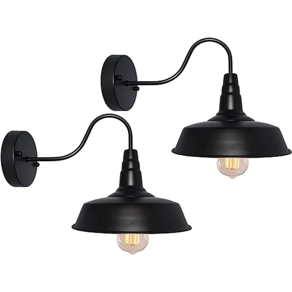 BRIGHTESS 61 Aplique de pared negro retro con cuello de_1