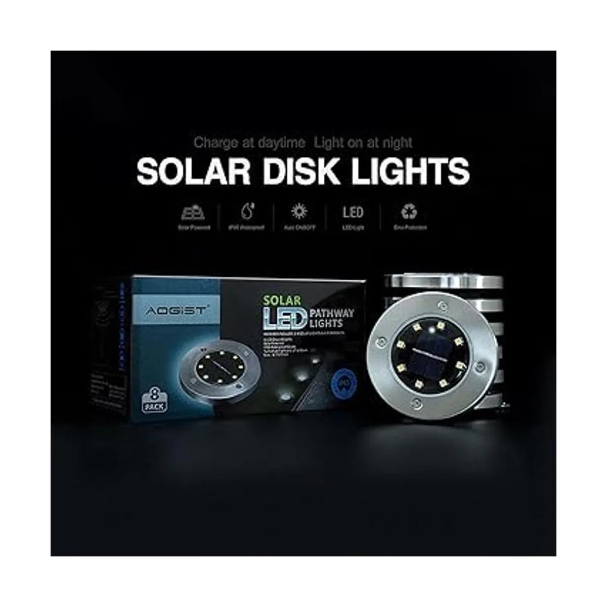 Luces solares para el suelo 8 luces de jardín LED_5