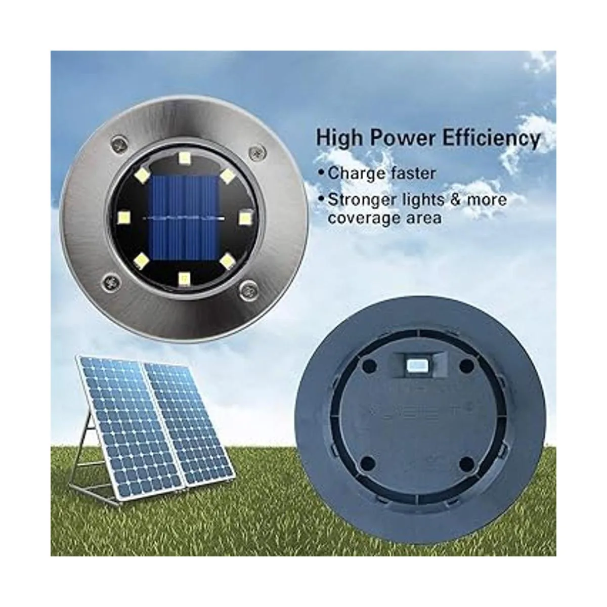 Luces solares para el suelo 8 luces de jardín LED_3