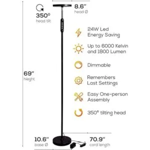 Lámpara de pie LED de luz diurna Tarea de lectura_2