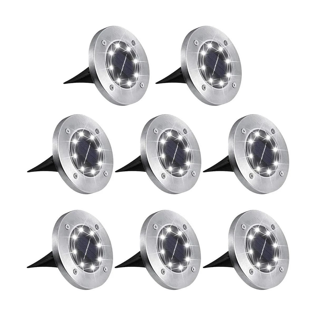 Luces solares para el suelo 8 luces de jardín LED_1