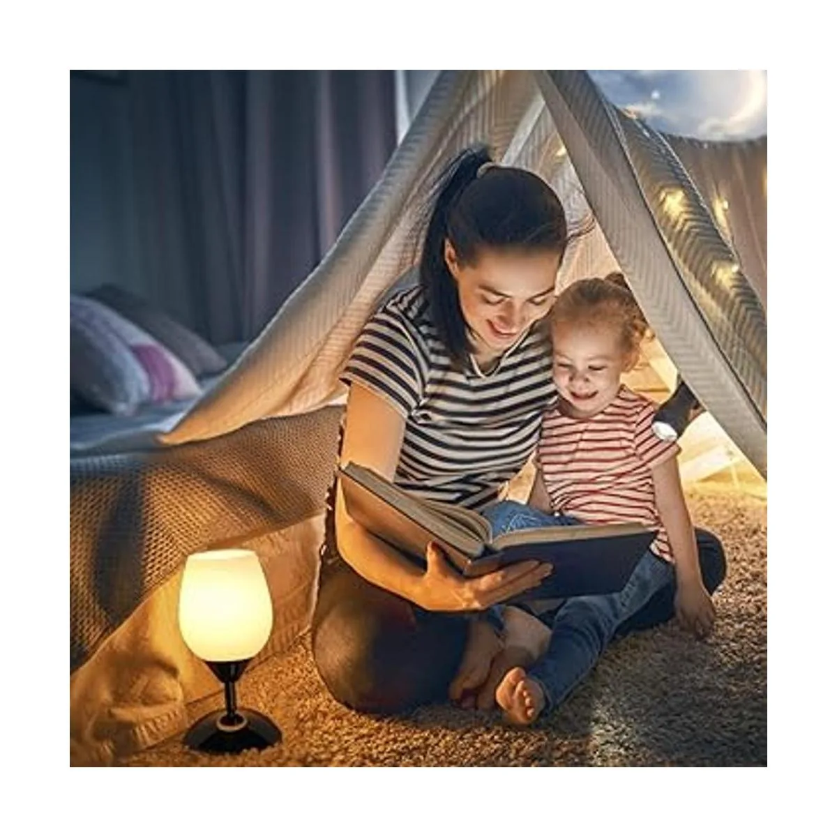 Boncoo Lámpara de mesa con control táctil lámpara pequeña_5