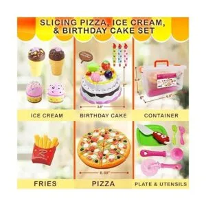 FUNERICA Juego de juguetes para niños con comida para_3