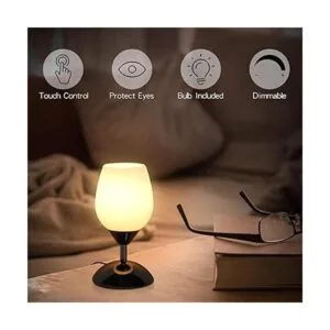 Boncoo Lámpara de mesa con control táctil lámpara pequeña_2