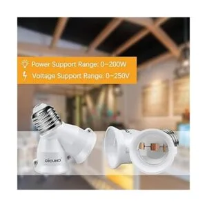 DiCUNO Adaptador divisor de zócalo E26 2 en 1 dos_3