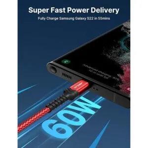 Cable USB C a USB C de 60 W JSAUX paquete de 2 unidades_3