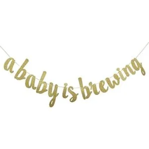 A Baby is Brewing Guirnalda de carteles con purpurina_1