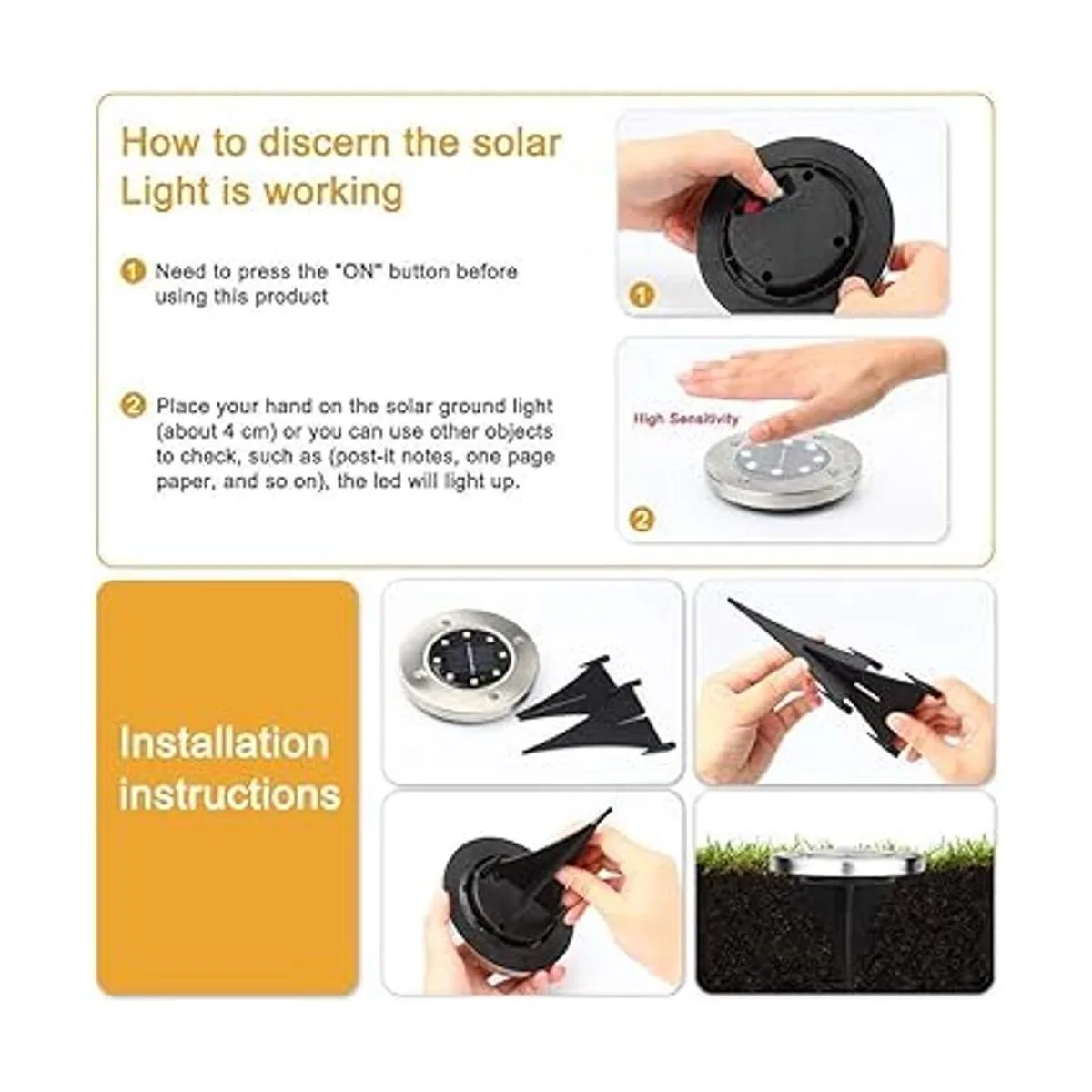 Luces solares para el suelo 8 luces de jardín LED_6