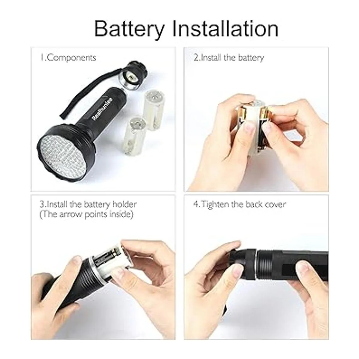 Linterna de luz negra UV súper brillante 100 LED para_5