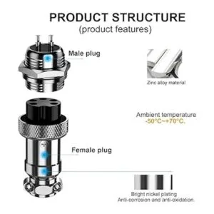 DIYhz GX16 Adaptador de conector de aviación de metal_3