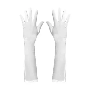 Skeleteen Guantes de ópera de satén blanco Guantes de_1