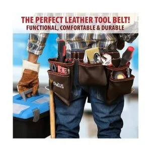 LAUTUS Cinturón de herramientas de cuero curtido al_6