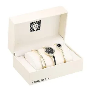 Anne Klein Juego de reloj y brazalete acentuado de cristal_2